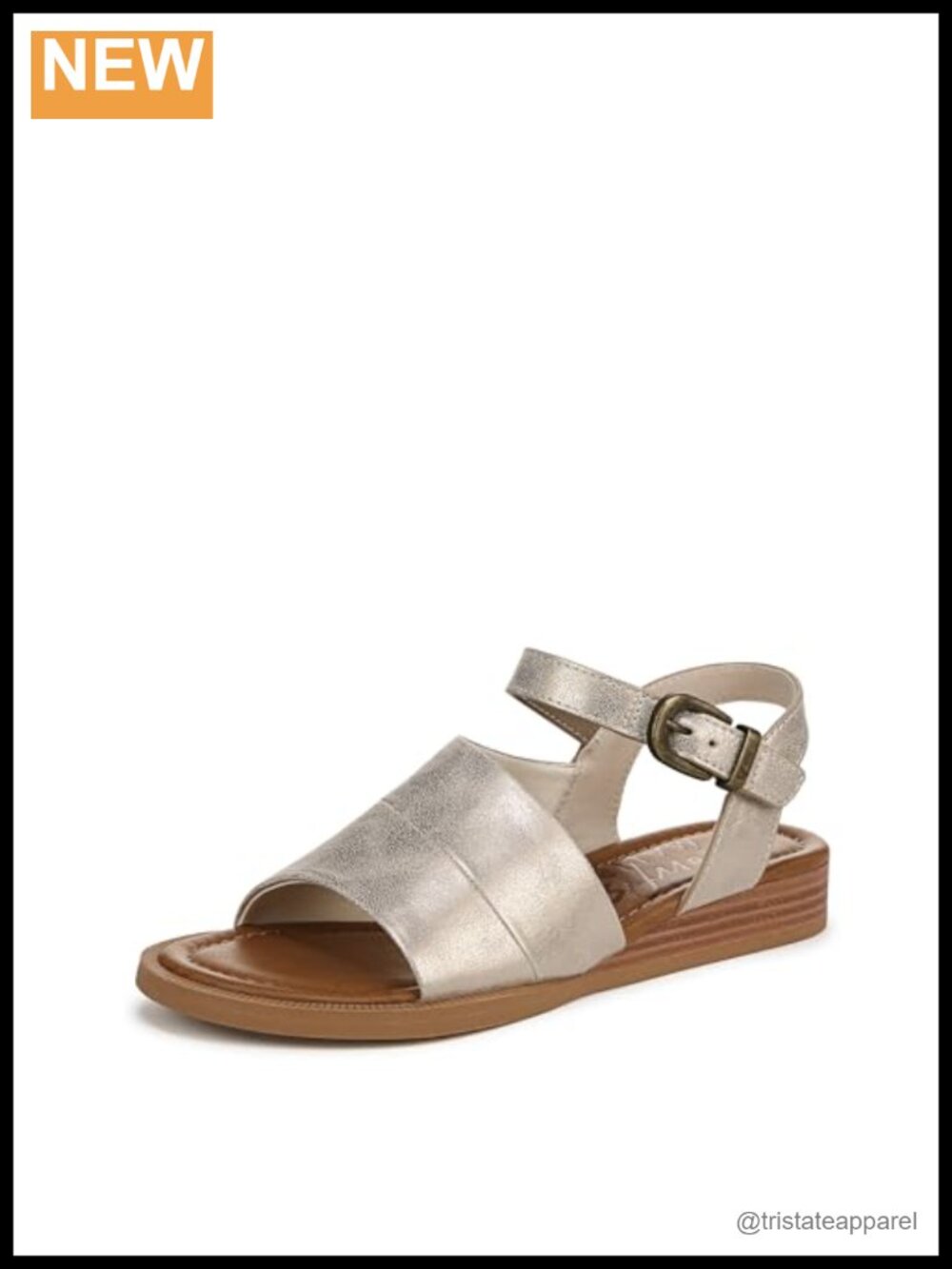 Strappy Wedge Sandals Vegan Adjustable Buckle Micro-Wedge Heel